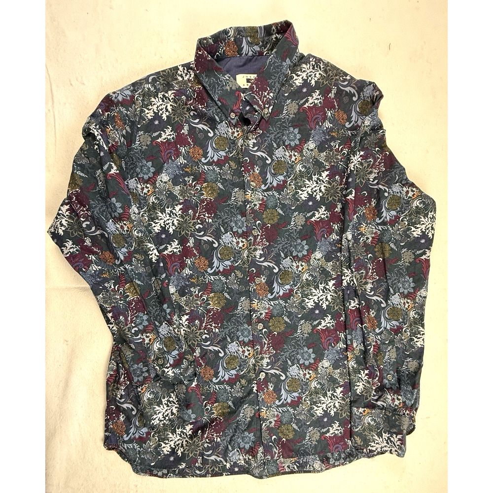Joseph Abboud mens shirt XL dark floral Academic Designer